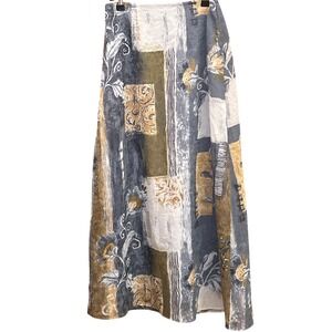Vintage Karol Place Boho Patchwork Floral Maxi Skirt Cottagecore Flow Style